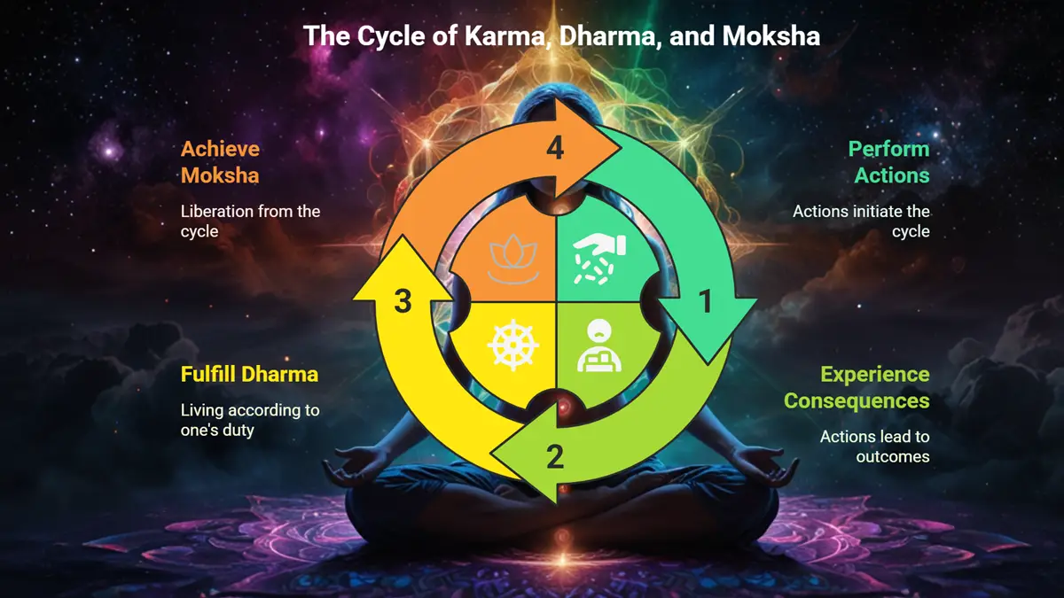 Unlocking the Secrets of Karma, Dharma, and Moksha